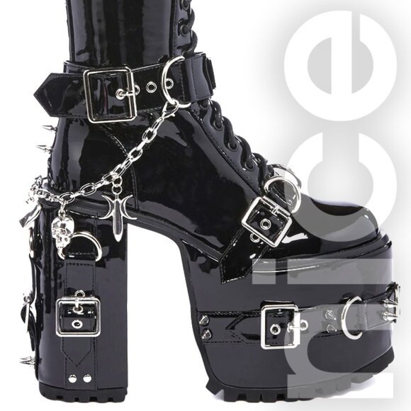 DOLLS KILL SECRET IDENTITIES PLATFORM BOOTS - Picture 4 of 8